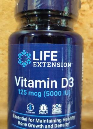 Вітамін Д3 5000 МО 60 капс США Life Extension Vitamin D3 125 м...