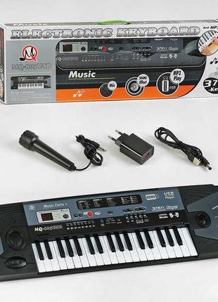 Детский синтезатор с микрофоном MQ 805, USB, 37 клавиш, MP3, о...