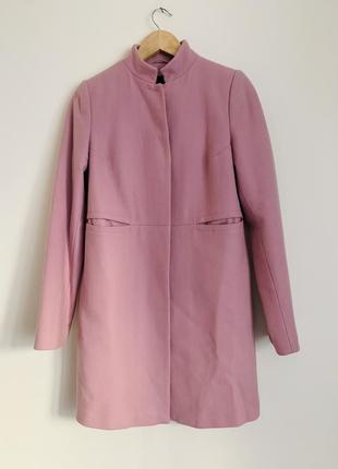 Рожеве вовняне пальто janbor приталене розовое шерстяное пальт...