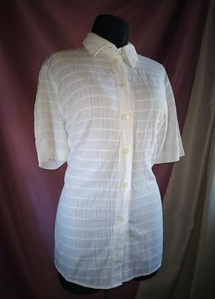 Белая клетчатая рубашка с коротким рукавом san remo