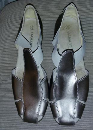 Кожаные босоножки, летние туфли бренда damart размер 42 (27,5 см)