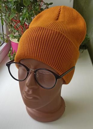 Нова м'яка базова шапка біні (утеплена флісом) оранж