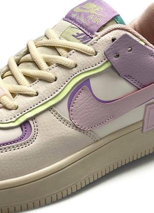 Женские кроссовки nike air force 1 shadow beige violet