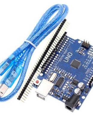 Плата Arduino Uno R3, ATmega328P-AU, USB, AVR, USB кабель