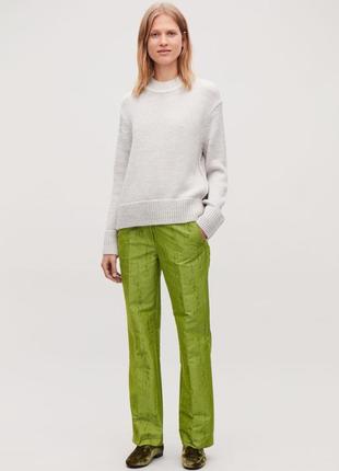 Зеленые кэжуал демисезонные прямые брюки cos, есть 2 размера
