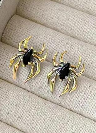Сережки гвоздики паук 🕷️🕸️