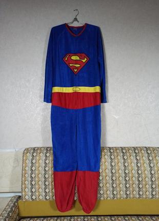 Шикарный флисовый слип пижама человечек супермен.