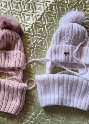 Зимние шапочки для девочек от 5 лет