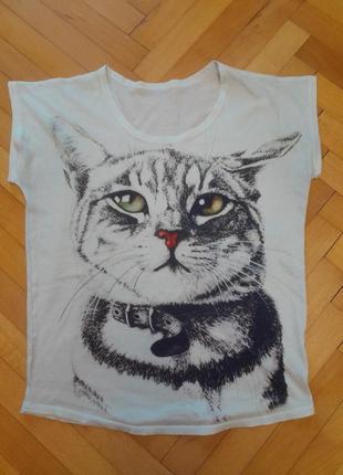 Женская over-size футболка с котом