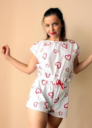 Женская хлопковая пижама футболка шорты на подарок любимой