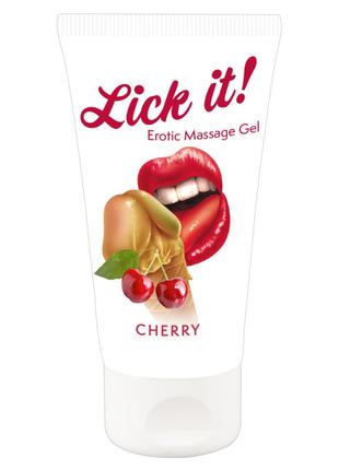 2в1 лубрикант та масажне масло - Lick It! Cherry, 50 мл