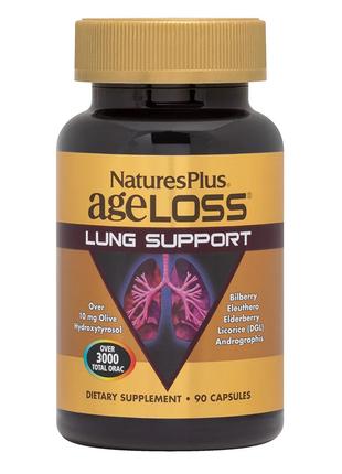 Витамины и минералы Natures Plus AgeLoss Lung Support, 90 капсул