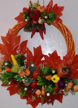 Осінній віночок «Кленова осінь» Святковий декор.