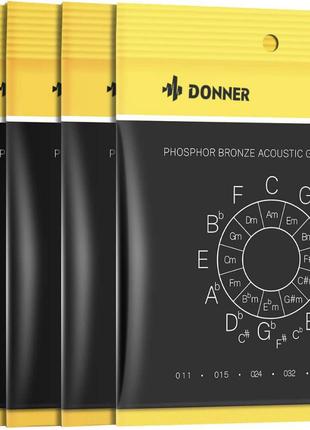 Струны Donner Light для акустической гитары с покрытием из фос...