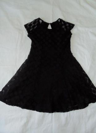 Черное ажурное платье на 9-10 лет