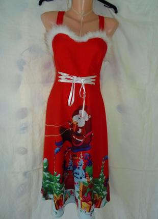 Червона сукня санти, новорічна сукня, карнавальна сукня р. l