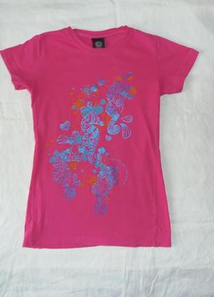 Розовая футболка на девочку на 7-8 лет