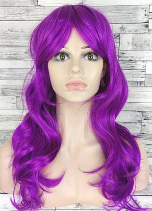1081 парик фиолетовый волнистый 65см