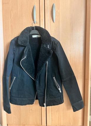 Джинсовая куртка косуха теплая размер 6, xs s