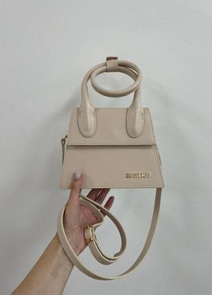 Женская сумка jacquemus le chiquito moyen beige эко кожа  жакм...