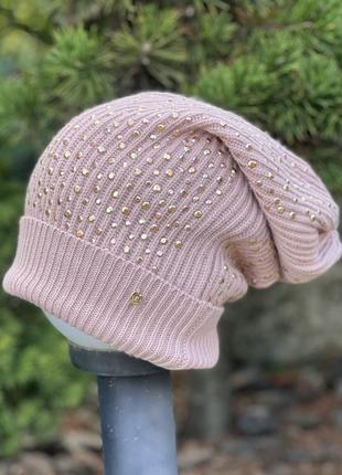 Miss grant стильная женская шапка нежно-розовая