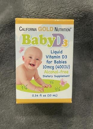 Вітамін ДЗ в каплях для дітей. California Gold Nutrition, 400 ME.