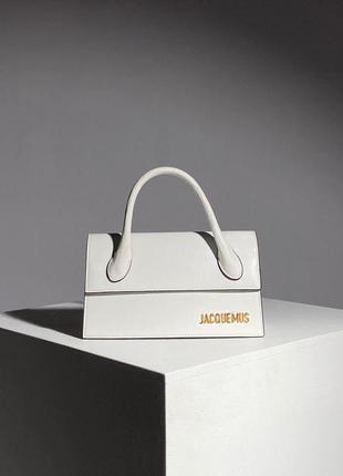 Женская сумка jacquemus le chiquito white эко кожа  жакмюс кла...