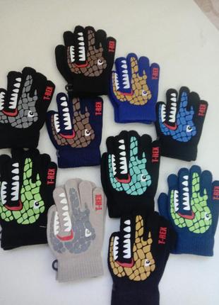 Одинарные перчатки перчатки для мальчиков 5-6 лет