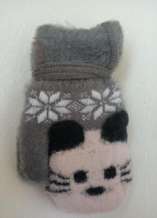 Зимние теплые перчатки с мехом внутри, рукавицы норка