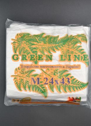 Пакет майка "GREEN LINE" / 24*43см / белая