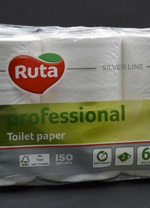 Туалетная бумага "Ruta" / 2-слойная / белая / 6шт