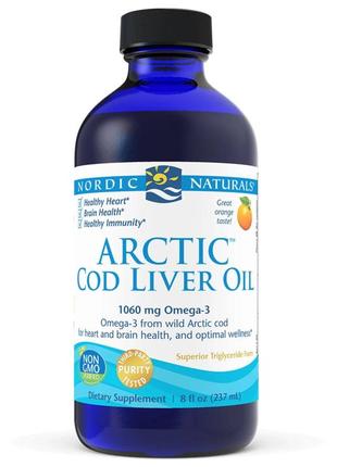 Жирные кислоты Nordic Naturals Arctic Cod Liver Oil, 237 мл Ап...