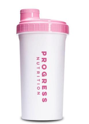 Шейкер Progress Nutrition 700 мл, бело-розовый