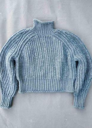 Укороченный свитер крупной вязки размер с