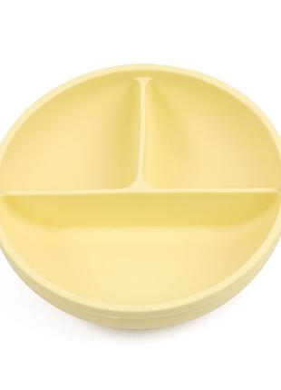 Глубокая трехсекционая силиконовая тарелка Y11 Желтый v-11078