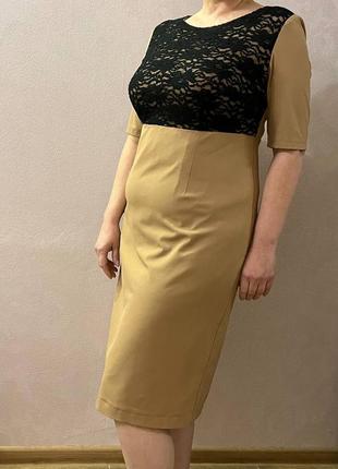Платье  вечернее стрейч с гипюром