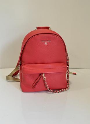 Красный кожаный рюкзак slater medium michael kors
