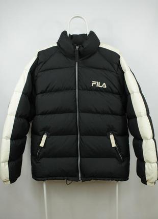 Очень теплый пуховик куртка vintage fila puffer black down jacket