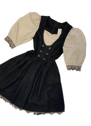 Баварское платье мини корсет и пышные рукава