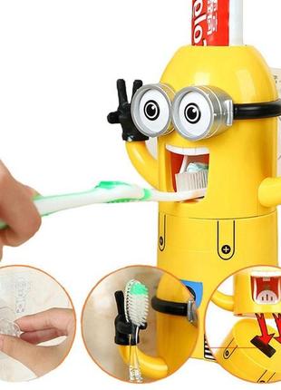 Дитячий дозатор зубної пасти міньйон з тримачем для щіток