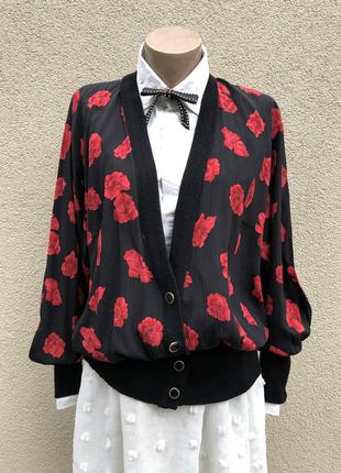 Винтаж,pret-a porter,шелк,куртка-кардиган,ветровка,цветочный п...