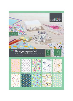 Набор дизайнерской бумаги для творчества разноцветный Crelando