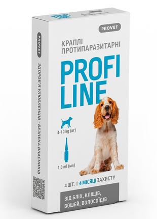 Краплі Provet Profiline від бліх та кліщів для собак 4-10кг, 4...