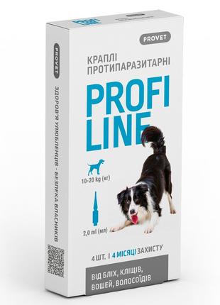 Краплі Provet Profiline від бліх та кліщів для собак 10-20кг, ...