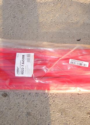 Хомуты пластиковые 500 мм х 7.6 мм, красные (упаковка 100 штук...