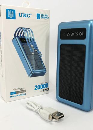 Портативний зарядний пристрій на 20000mAh, Power Bank на сонячній