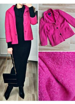 Женский шерстяной пиджак полупальто шерстяной розовый пиджак с...