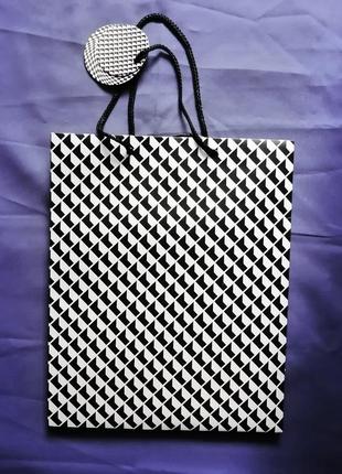 Подарочный пакет, сумочка чёрно-белая, 26х33 см