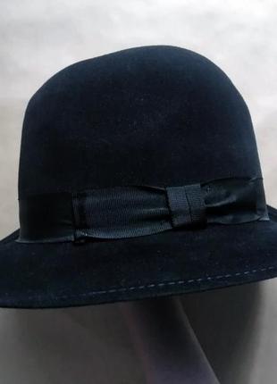 Шляпа фетровая чёрная "модерн"