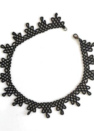 Ожерелье ручной работы колье чокер из бисера